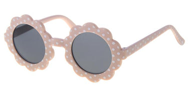 Round sunglasses for children 0-4 years - Pink with dots